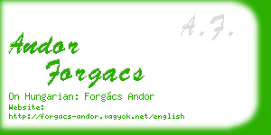 andor forgacs business card