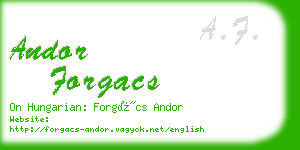 andor forgacs business card